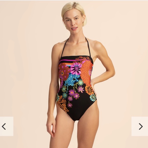 🆕🌸NWT Trina Turk ELECTRIC REEF BANDEAU ONE PIECE - Picture 3 of 15